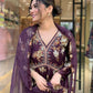 Ethnic Festive Wear Georgette Purple Stitched Suit With Dupatta - Tanisha | Swadesiicart