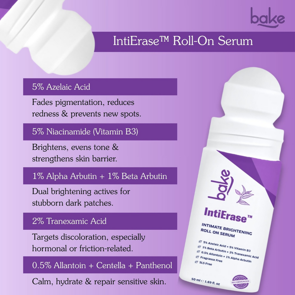 Bake IntiErase™ Intimate Brightening Roll On Serum | Swadesiicart