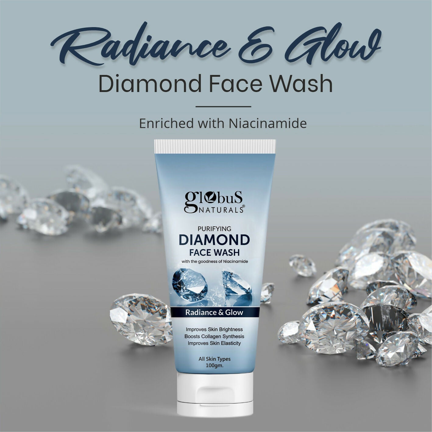 Globus Naturals Revival Diamond Face Wash, Suitable For All Skin Types | Swadesiicart