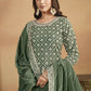Chinnon Green Multicolor Embroidered Lehenga Style Suit - Emponline | Swadesiicart