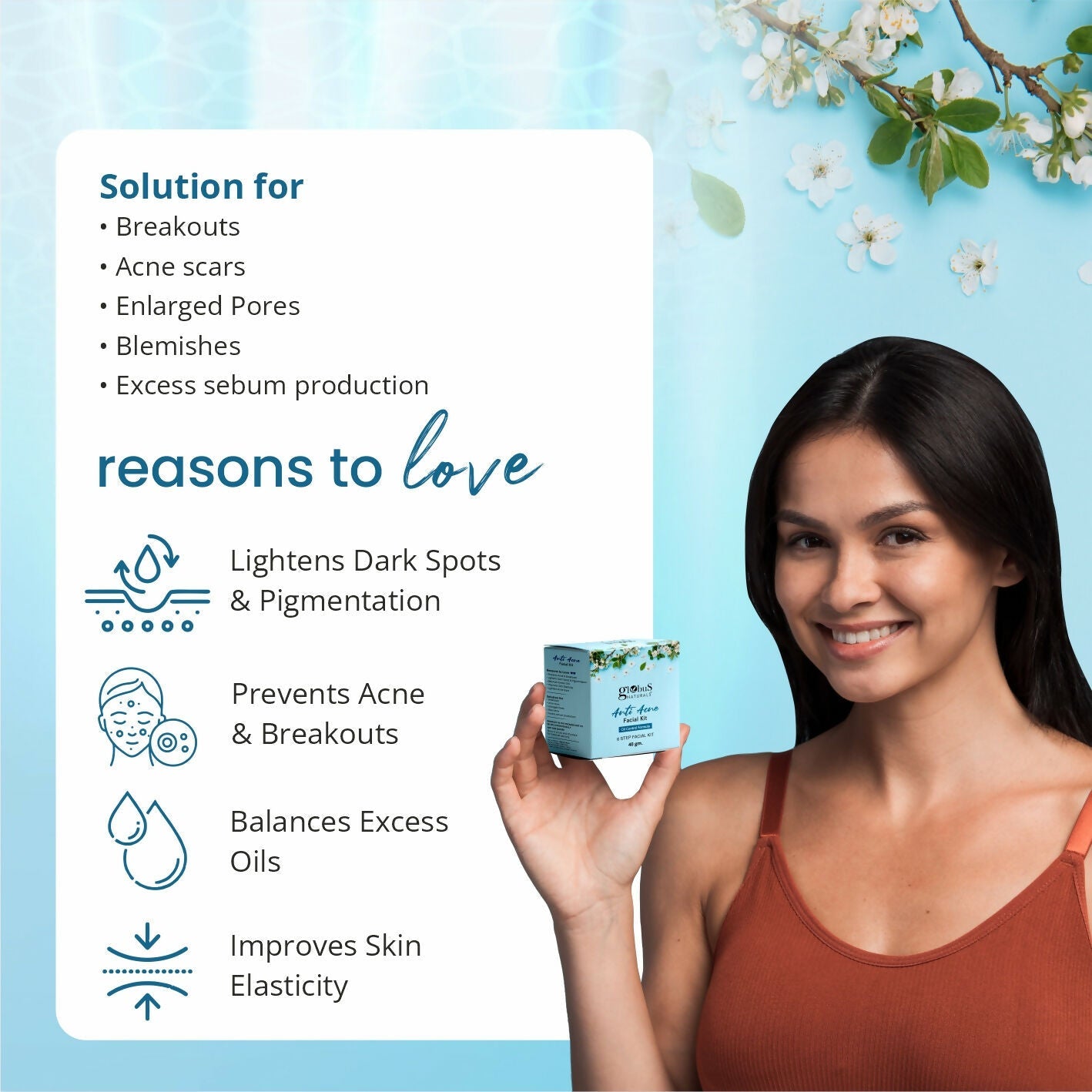 Globus Naturals Anti Acne 6 Step Facial Kit | Swadesiicart