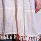 Aayaa Designer Multi Thread Hand Work Khadi Cotton One Piece Dress - Off White