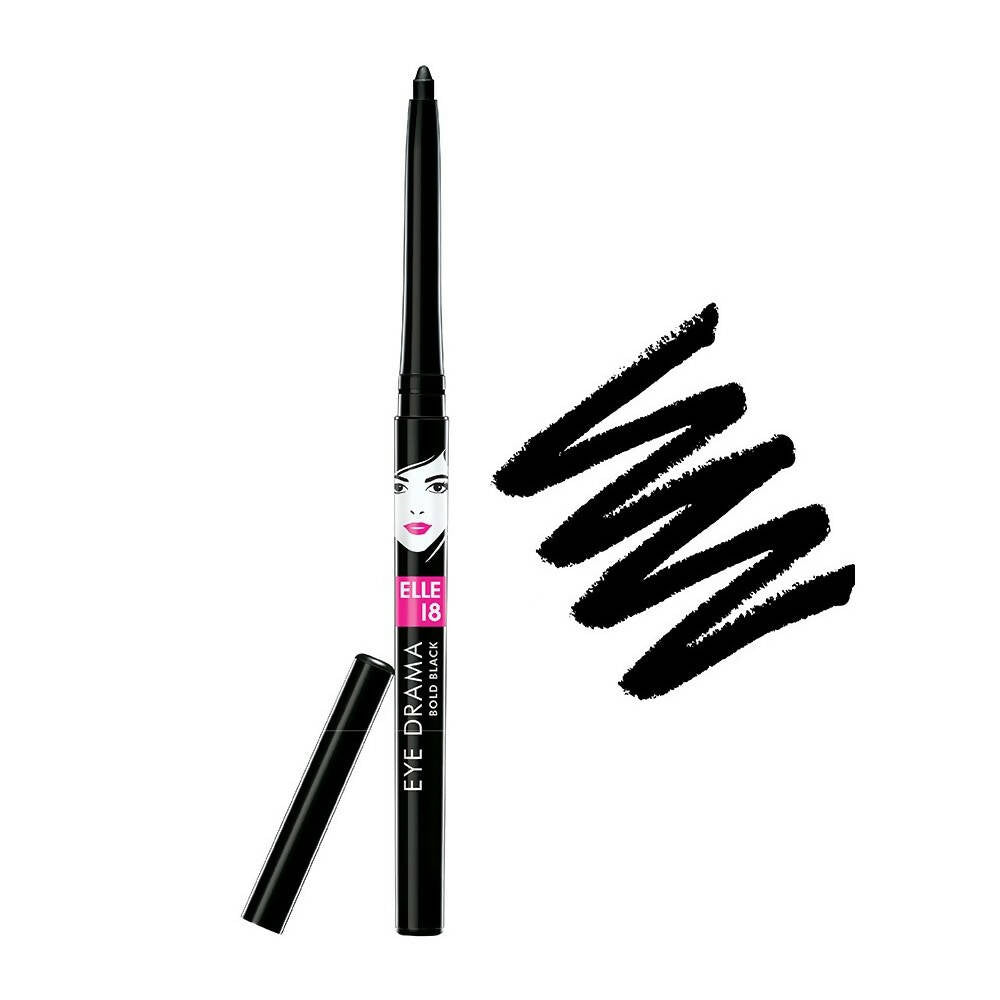 Elle 18 Eye Drama Kajal-Bold Black - Swadesiicart