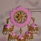 Pink Partywear Ethnic Jhumki Earrings By House of Ree - Swadesiicart