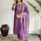 Purple Viscose chanderi Stitched Suit With Dupatta - Tanisha | Swadesiicart