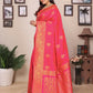 Joban Fashion Banarasi Pink Woven Soft Silk Saree | Swadesiicart