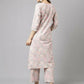 FIORRA Women's Pink Cotton A-Line Kurta Set - Swadesiicart