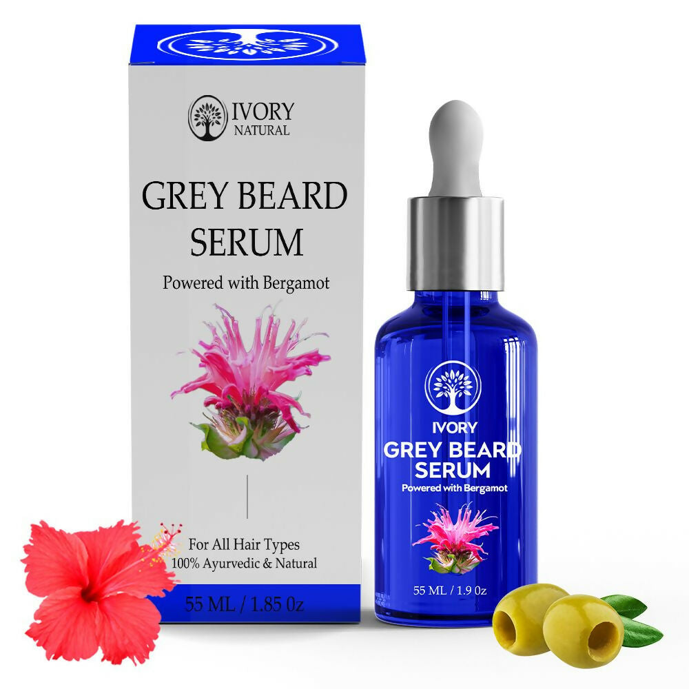 Ivory Natural Greys Beard Serum Restore Natural Black Color Of Grey White Beard | Swadesiicart