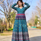 Jyoti Fashion Women's Blue Heavy Digital Printed Cotton Silk Anarkali Dress | Swadesiicart