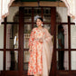 Vaasva Women Cream Organza Floral Print & Embroidered Anarkali Kurta, Pant & Dupatta set | Swadesiicart