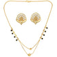 AanyaCentric Gold-Polished Short Mangalsutra Set with Earrings