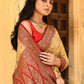 Joban Fashion Yellow Crepe Chiffon Pure Handloom Banarasi Silk Saree | Swadesiicart