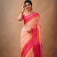 Exclusive Collection Light Orange Beautiful Khadi Cotton Handloom Saree - Swadesiicart