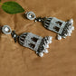 Mominos Fashion Johar Kamal Silver Color Bird Nest Earrings With Pearls - Swadesiicart