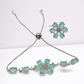 Rhodium-Plated Alloy American Diamond Studded Bracelets & Ring Set - The Pari - The Pari - Dinesh Associates