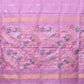 Lavender Uppada Silk Handloom Saree with Birds and Floral Pallu Design - Global Threads | Swadesiicart