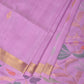 Lavender Uppada Silk Handloom Saree with Birds and Floral Pallu Design - Global Threads | Swadesiicart