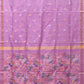 Lavender Uppada Silk Handloom Saree with Birds and Floral Pallu Design - Global Threads | Swadesiicart