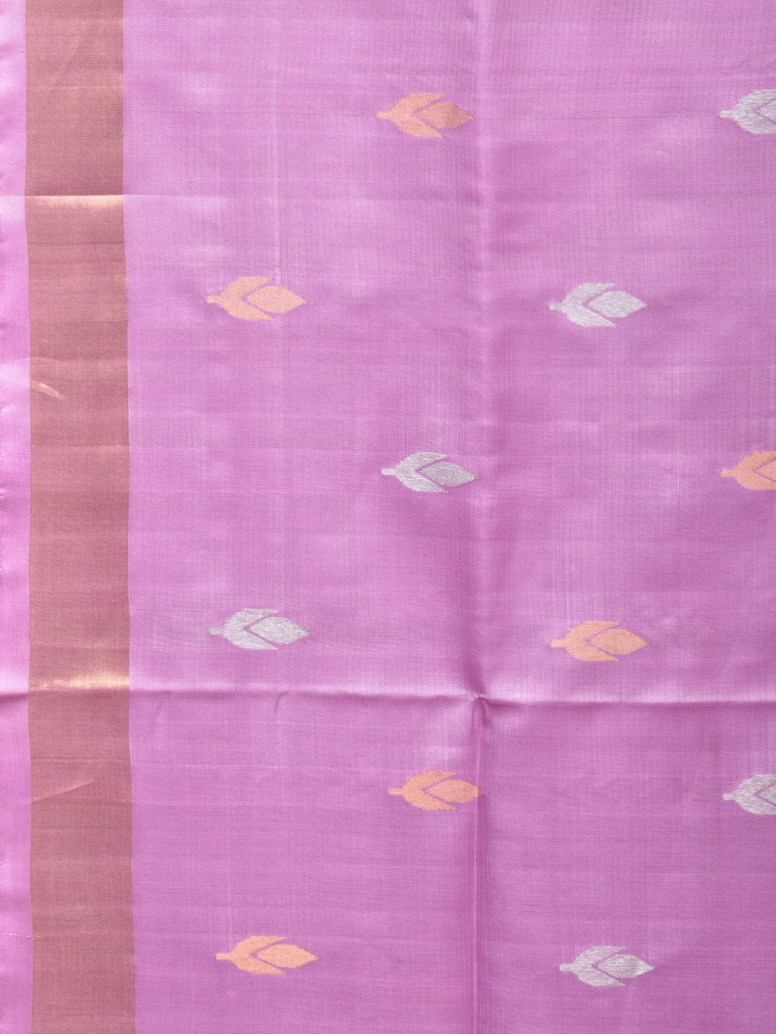 Lavender Uppada Silk Handloom Saree with Birds and Floral Pallu Design - Global Threads | Swadesiicart