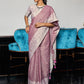 Anaita Lavender Linen Zari Work Saree With Blouse