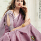 Anaita Lavender Linen Embroidery Saree With Blouse