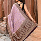 Joban Fashion Nude Pink Crepe Chiffon Pure Handloom Banarasi Silk Saree | Swadesiicart