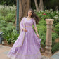Lorenvalley Lavender Pure Viscose Jacquard with Golden Embroidered Sequins work Lehenga Choli | Swadesiicart