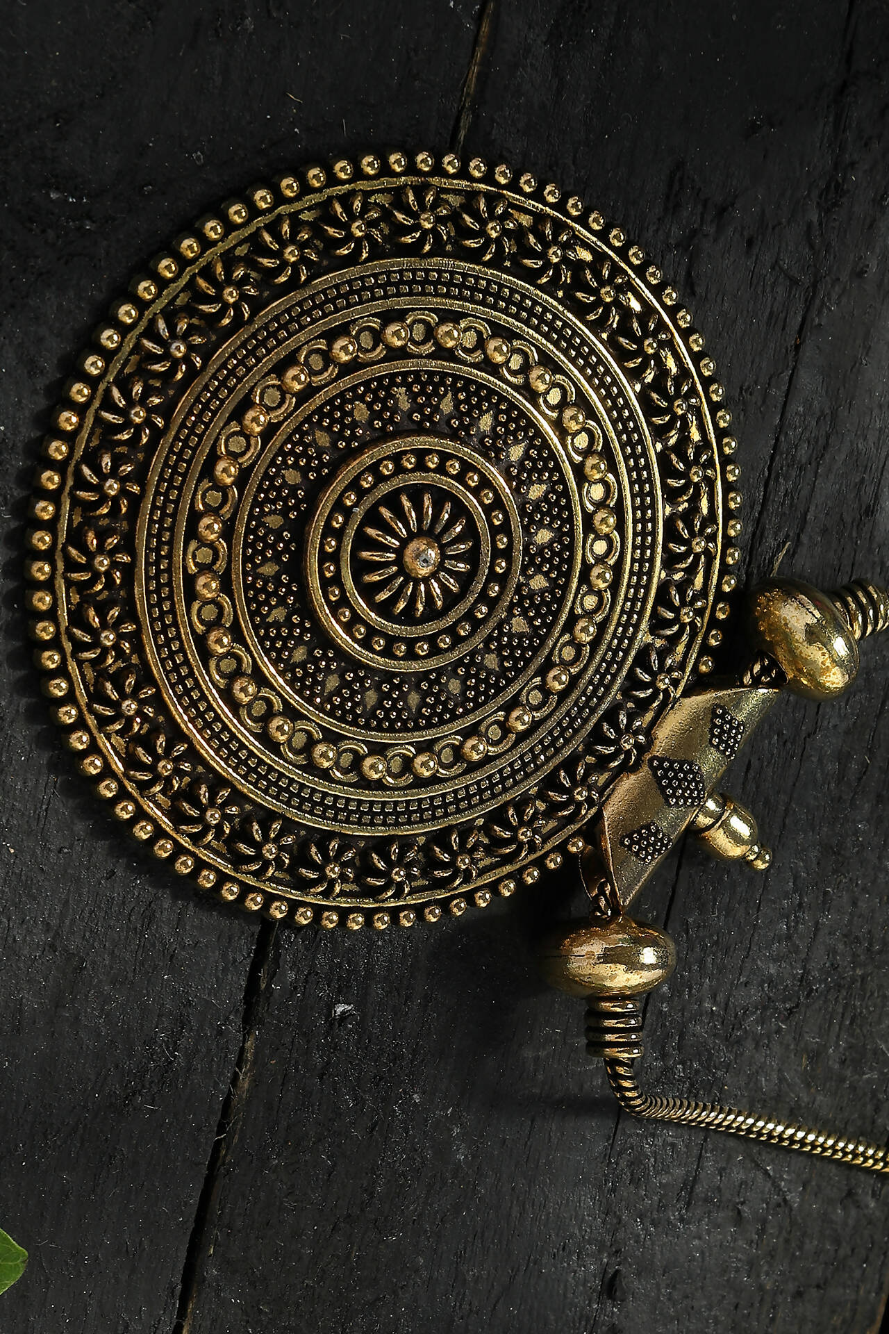 Mominos Fashion Johar Kamal Oxidised Gold-Polished Long Chain with Pendant For Women | Swadesiicart