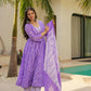 Aayaa Designer Printed Muslin Suit - Purple