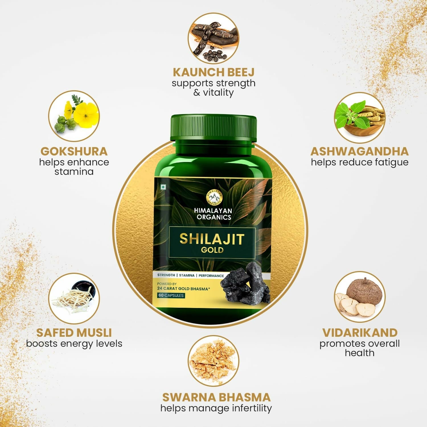 Himalayan Organics Pure SJ Gold Capsules - Swadesiicart
