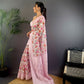Joban Fashion Pastel Pink Floral Motifs Banarasi Silk Sarees | Swadesiicart