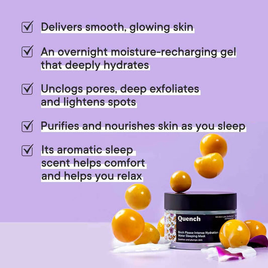 Quench Botanics Birch Please Intense Hydration Water Sleeping Mask - Korean Skincare | Swadesiicart