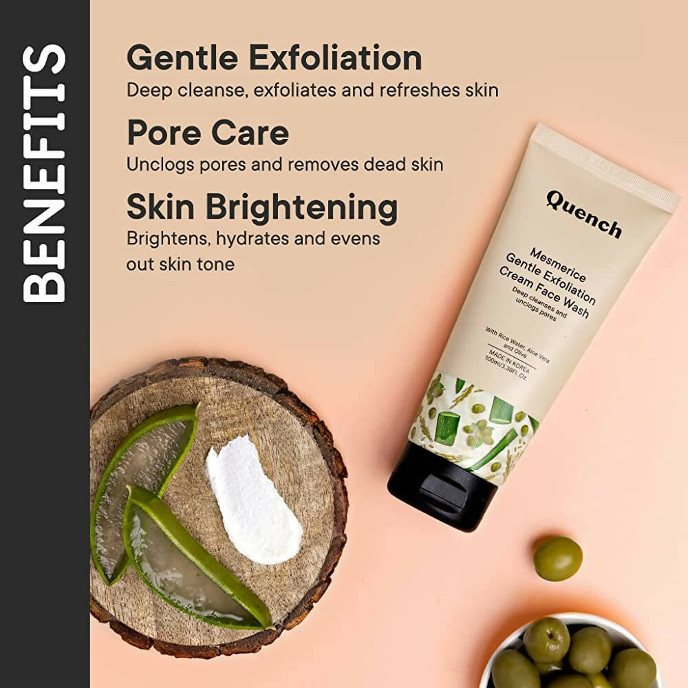 Quench Botanics Mesmerice Gentle Exfoliation Cream Face Wash - Korean Skincare | Swadesiicart