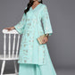 Ahalyaa Women's Traditional wear Kurta Set - Summer Blue | Swadesiicart
