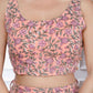 Miravan Women's Orange Floral Printed Crop Top And Skirt Co-Ord Set - Swadesiicart