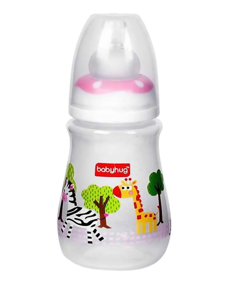 Babyhug Drop Anti- Colic Sterilizable Feeding Bottle Pink - Swadesiicart