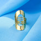 NVR Women's Western Gold-Polished Adjustable Finger Ring | Swadesiicart