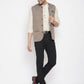 Even Apparels Brown Linen Men Woven Nehru Jacket | Swadesiicart