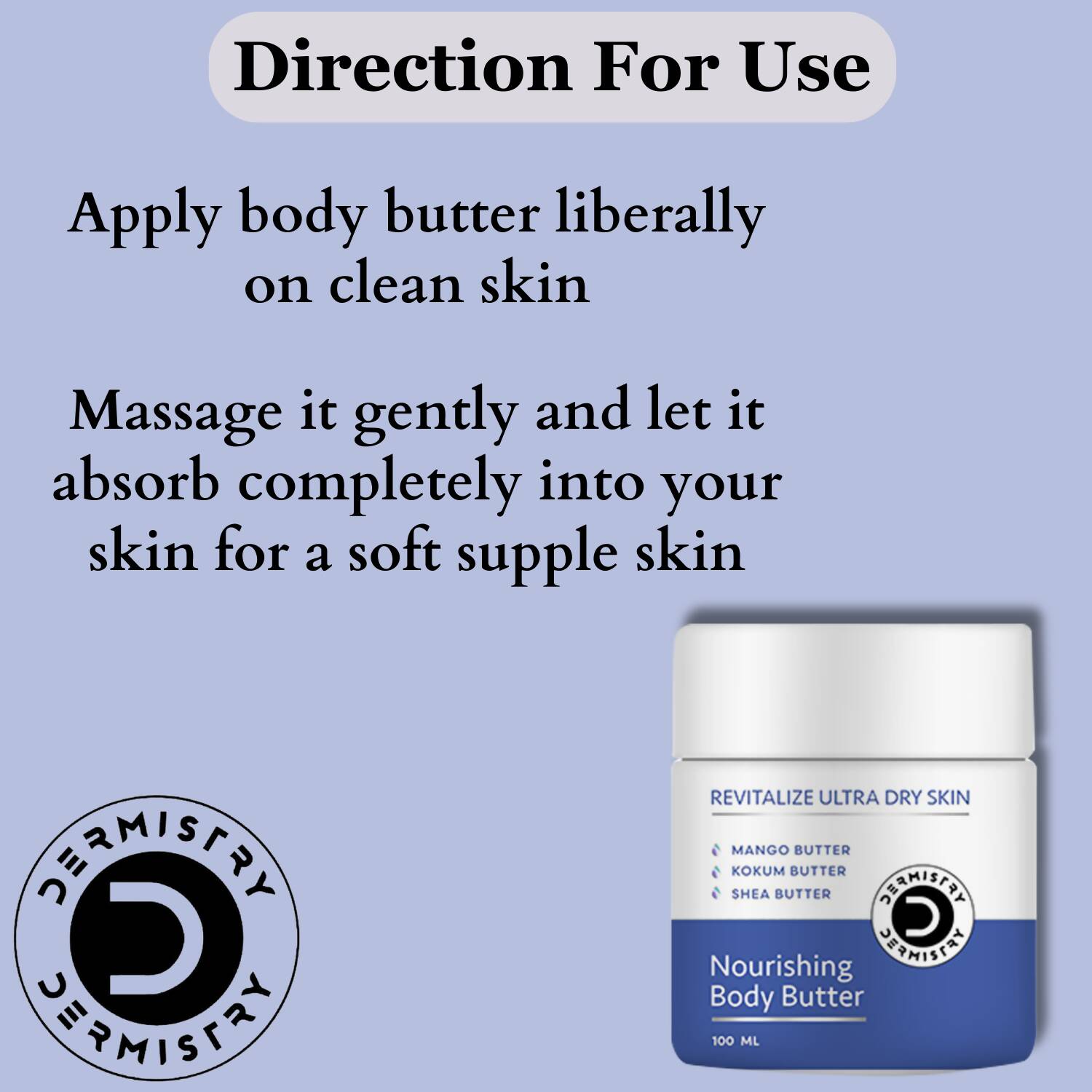 Dermistry Sensitive & Dry Skin Nourishing Body Butter & Calming Soothening Face Cream - Swadesiicart