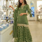 Anaita Mehendi Viscose Silk Readymade Palazzo Suit with Embroidery Work