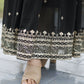 Aayaa Designer Embroidery Zari Sequins-Work Faux Blooming Georgette Suit - Black