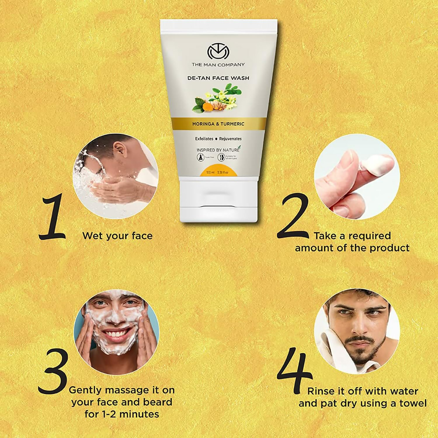 The Man Company De Tan Face Wash For Men with Turmeric & Moringa - Swadesiicart