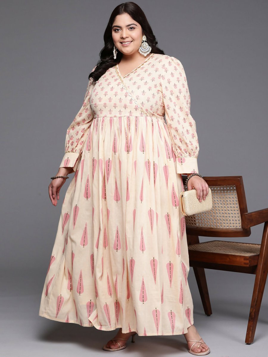 Ahalyaa Women's Traditional wear Ethnic Dress - Tan | Swadesiicart
