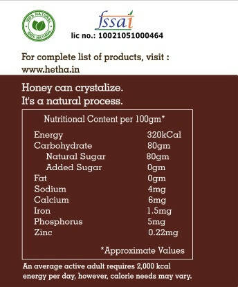 Hetha Pure Himalayan Wild Forest Raw Honey - NMR Passed | Unprocessed | Unpasteurized - Swadesiicart