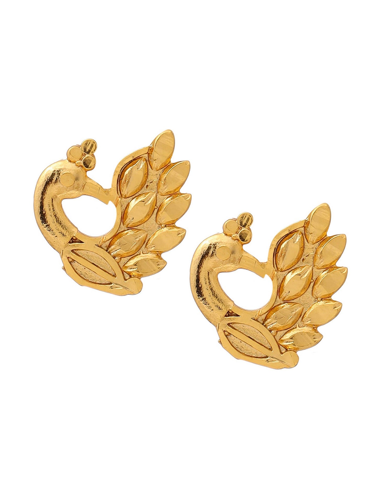 Ruby Raang Gold Peacock Earrings | Swadesiicart