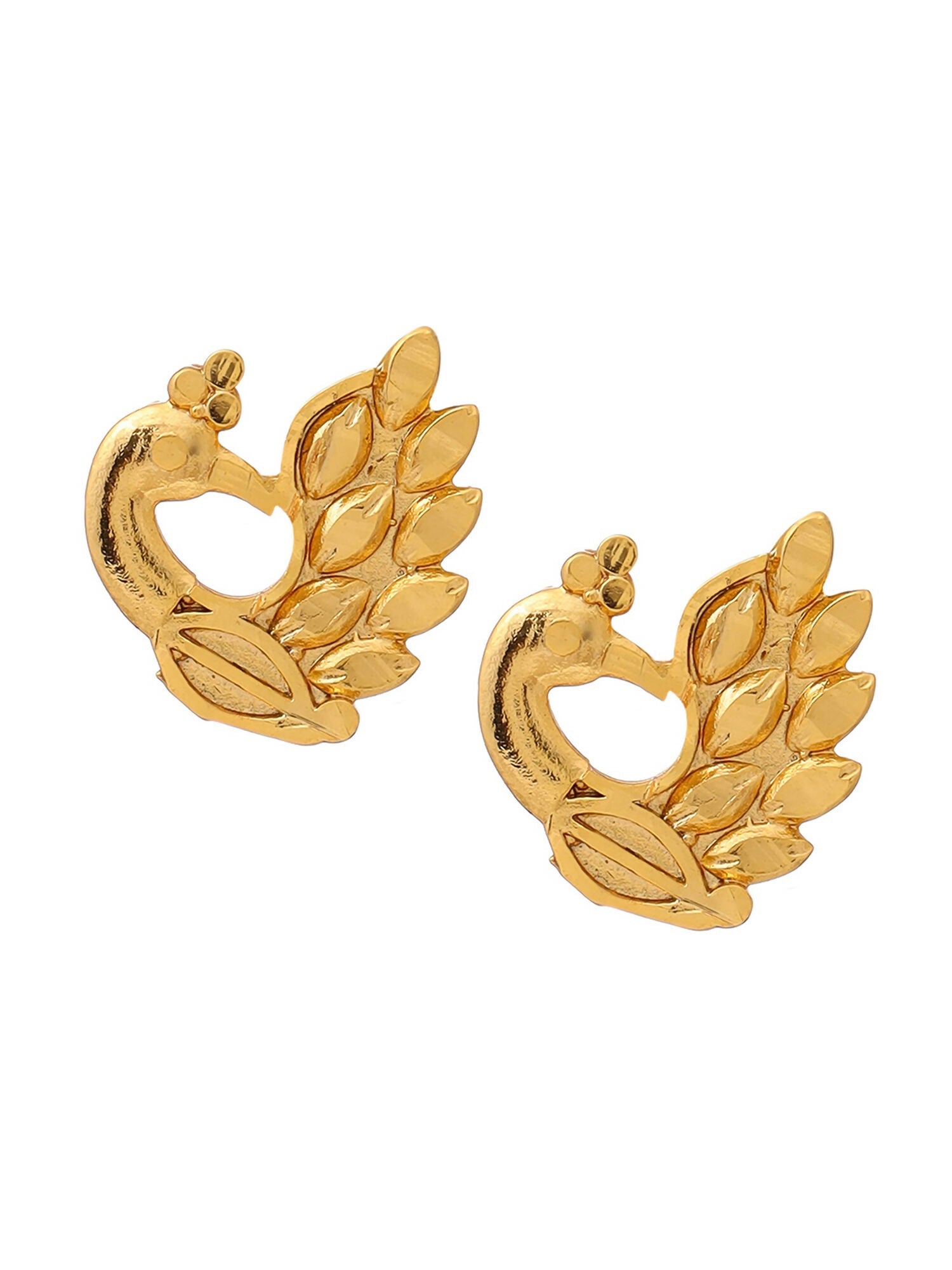 Ruby Raang Gold Peacock Earrings | Swadesiicart