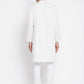 Even Apparels White Rayon Men's Sherwani Kurta With Open Front | Swadesiicart