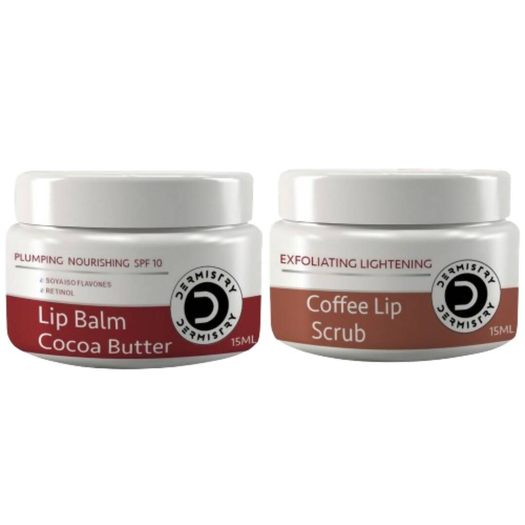 Dermistry Nourishing Cocoa Butter Lip Balm & Coffee Lip Scrub - Swadesiicart