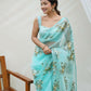 Vamsee Anamika Sky Organza Silk Saree - Swadesiicart