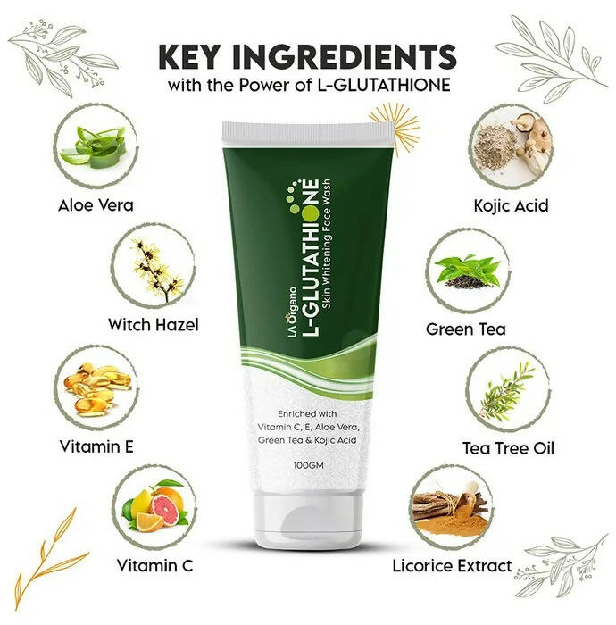 LA Organo L-Glutathione Skin Whitening Face Wash | Swadesiicart